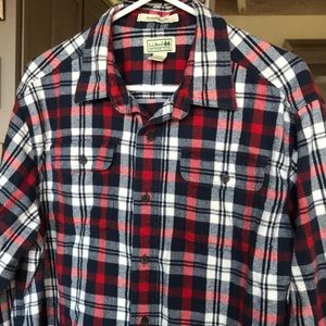 L.L. Bean Plaid Flannel Button Down Shirt